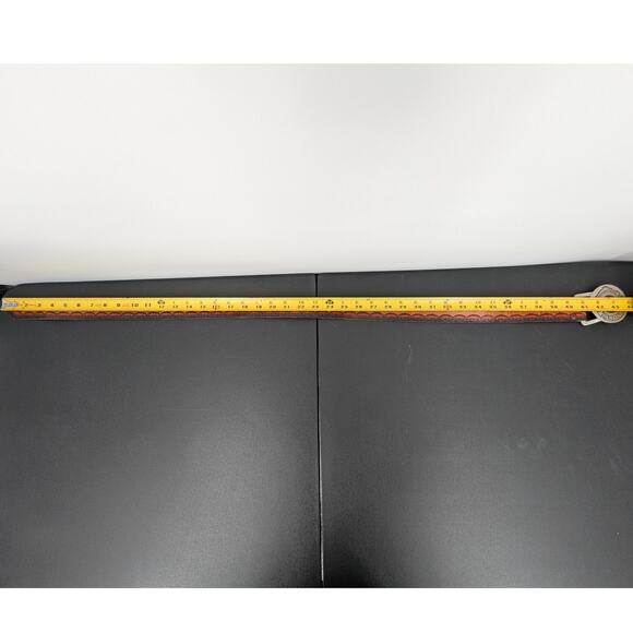 Vintage Lions International Pewter Buckle Tooled Leather Belt Size 36 - Picture 11 of 11